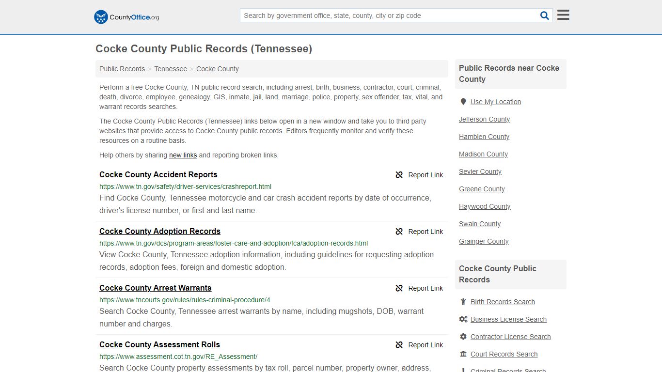 Public Records - Cocke County, TN (Business, Criminal, GIS ...